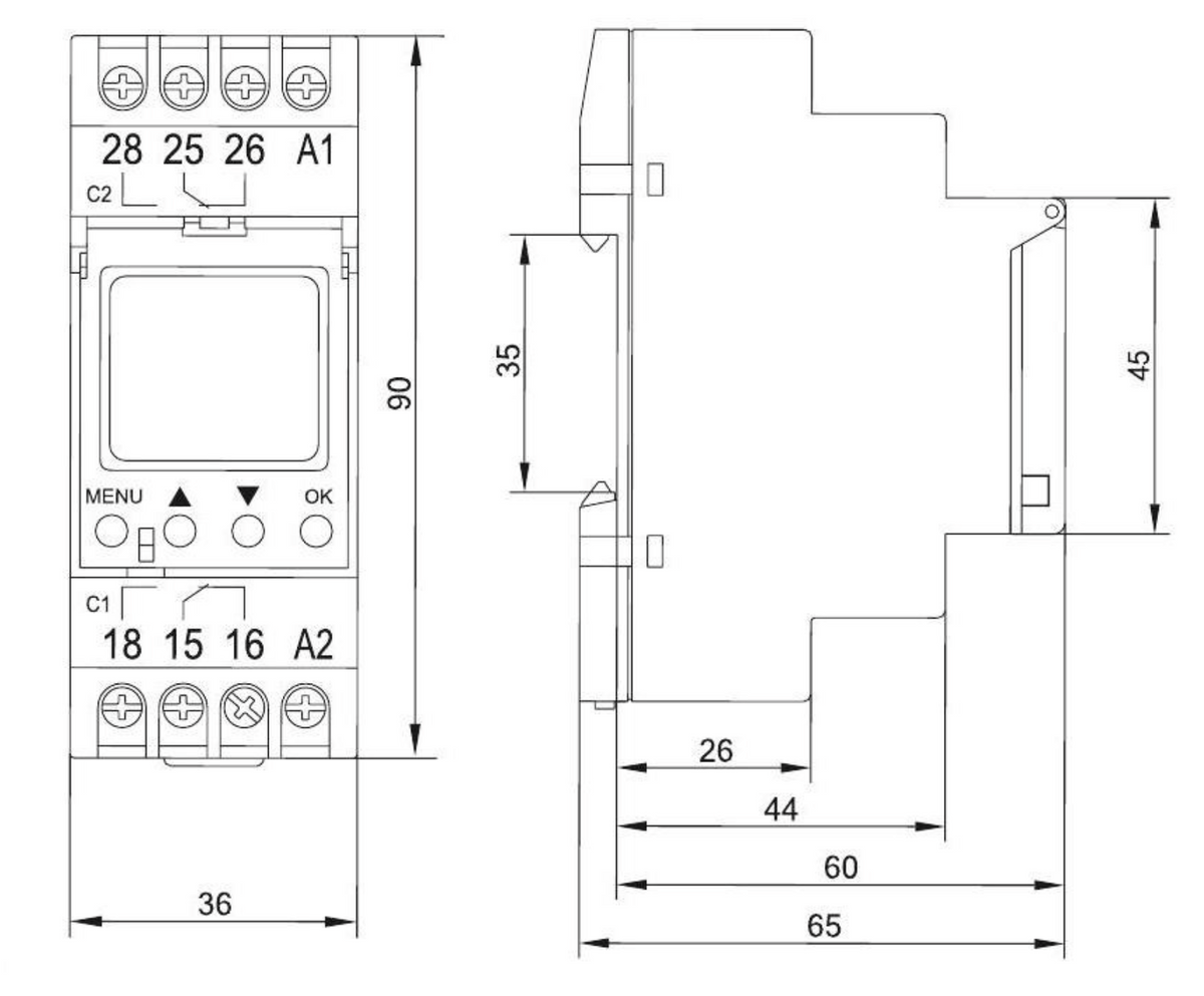 Two-Channel astronomical time switch / digital timer with battery backup 24V...264V AC/DC, 16A, 100 switching points