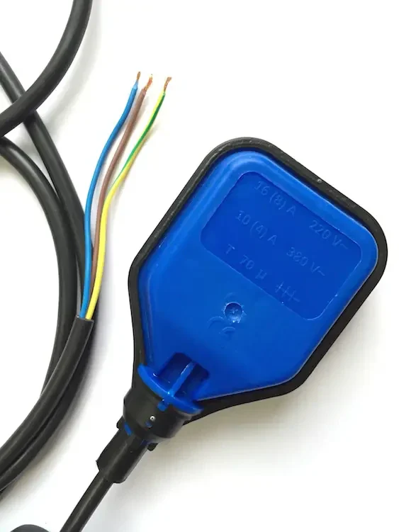 Water level switch / Float Switch / Floater for clean water (filling, draining) applications, NO+NC, PVC, FLT, TENSE