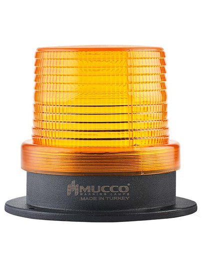 Yellow Flashing / Steady / Rotary / Strobe LED beacon warning light with buzzer / sounder, ø90mm, IP65, 12-24V AC/DC, SNT-910