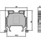 ONKA 6mm2 Screw Clamp type DIN rail terminal block, grey, 1010032