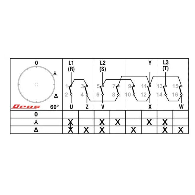 4 poles / 3 phase, Star Delta / 0-Y-D Rotary Cam Motor Starter Switch, 16A 25A 32A 40A 50A 63A 80A 100A, YPT302